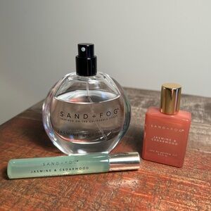 Sand + Fog Jasmine & Cedarwood Spray Plus 2 Roll Ons of EDP Oil